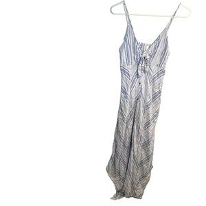 Xhilaration Sleeveless Maxi Dress Blue White Stripes